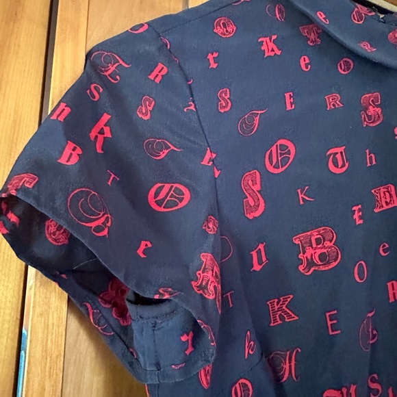 Brooks Brothers Red Fleece 100% Silk Women’s Sz 0 Novelty Print Letters Dress! - Picture 9 of 16